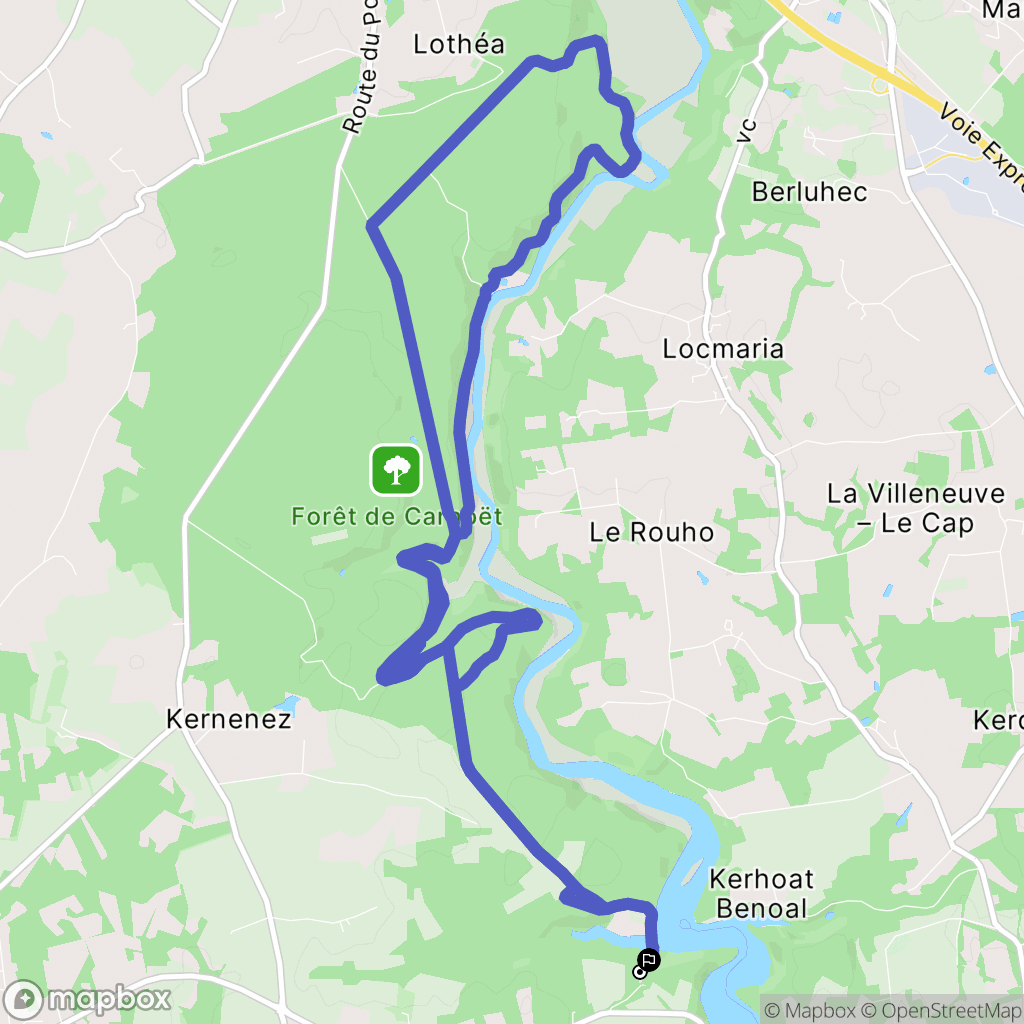 Clohars-Carnoët : carte du parcours de randonnée - France