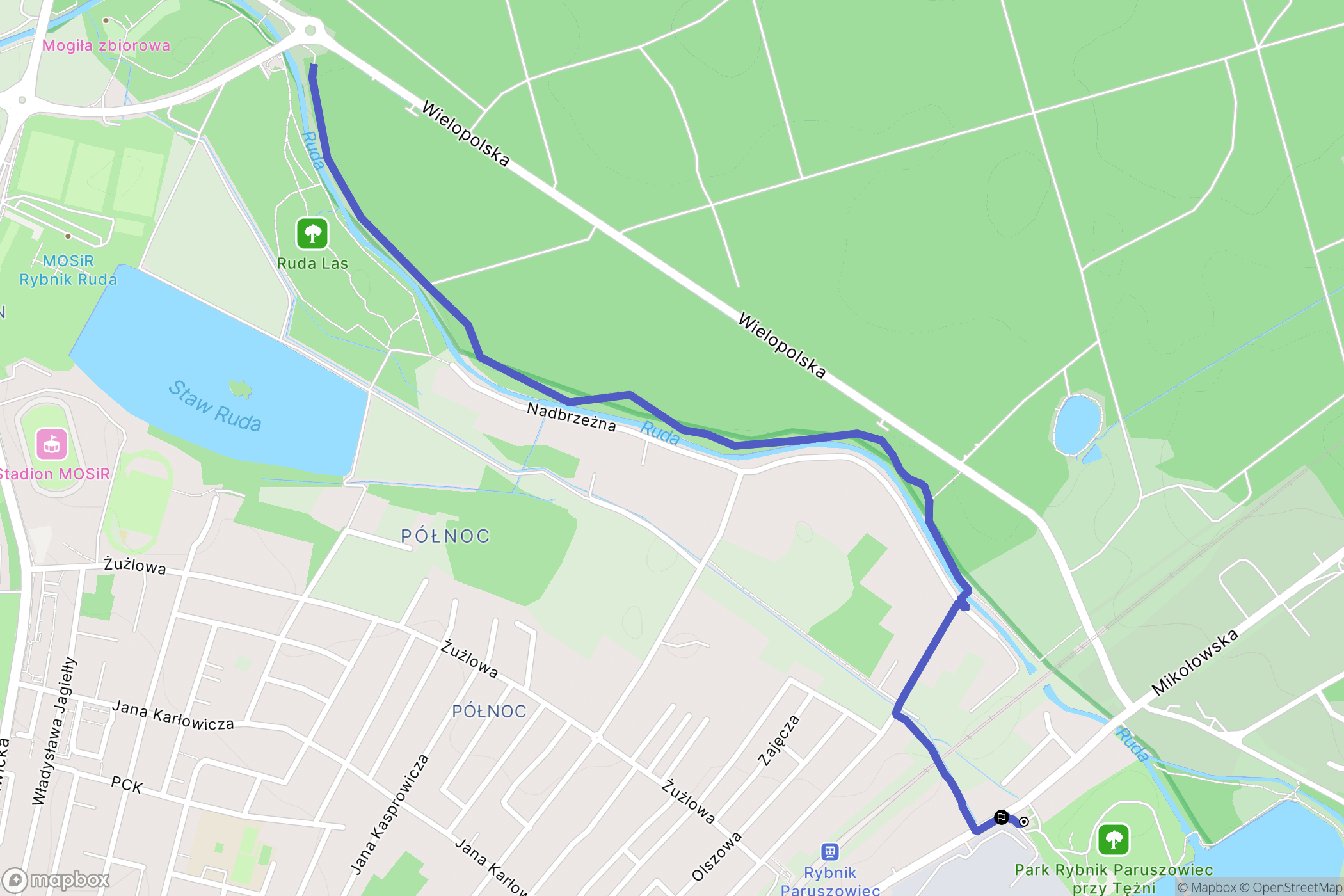 Rybnik: mapa trasy - Poland