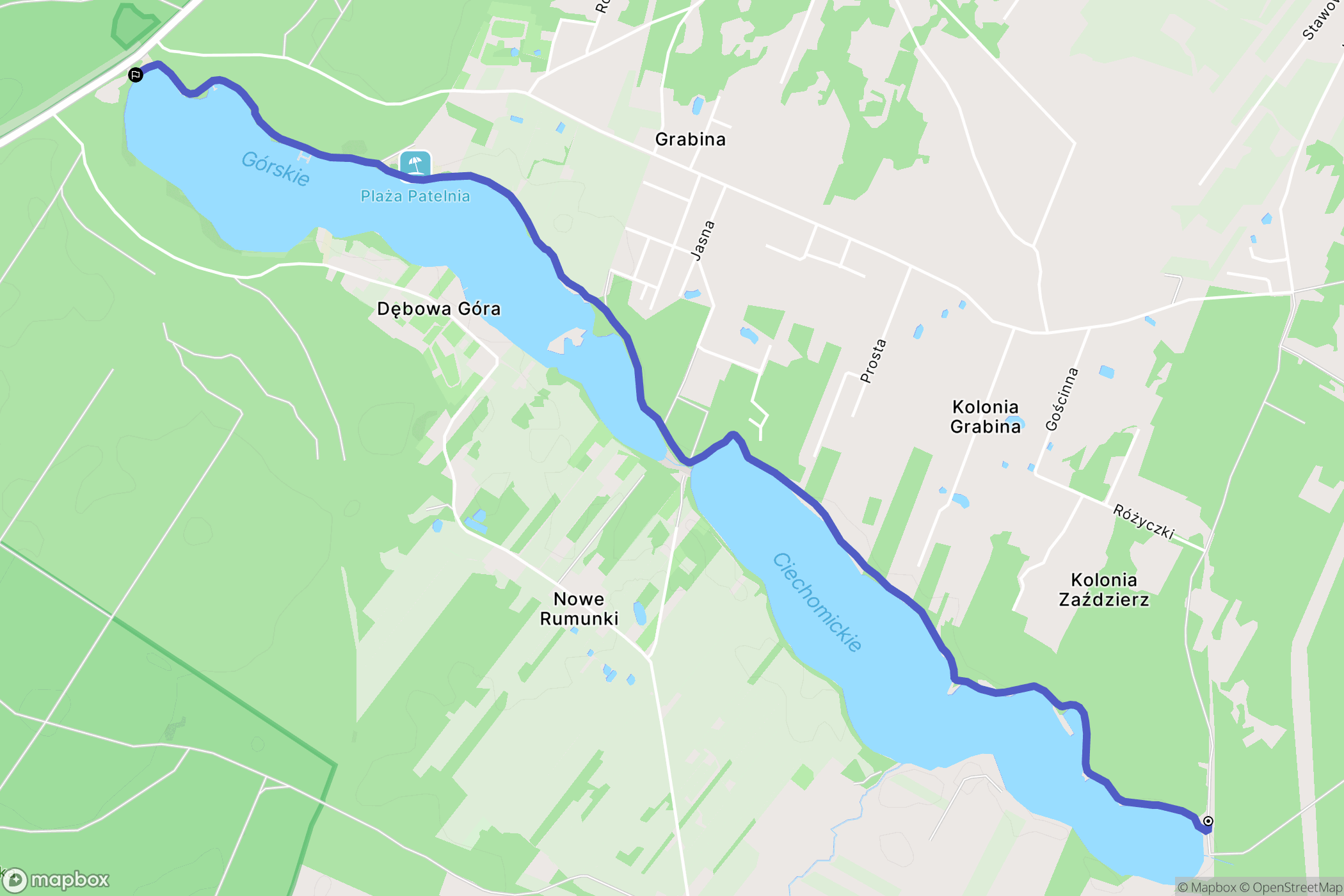 Zaździerz: mapa trasy - Poland