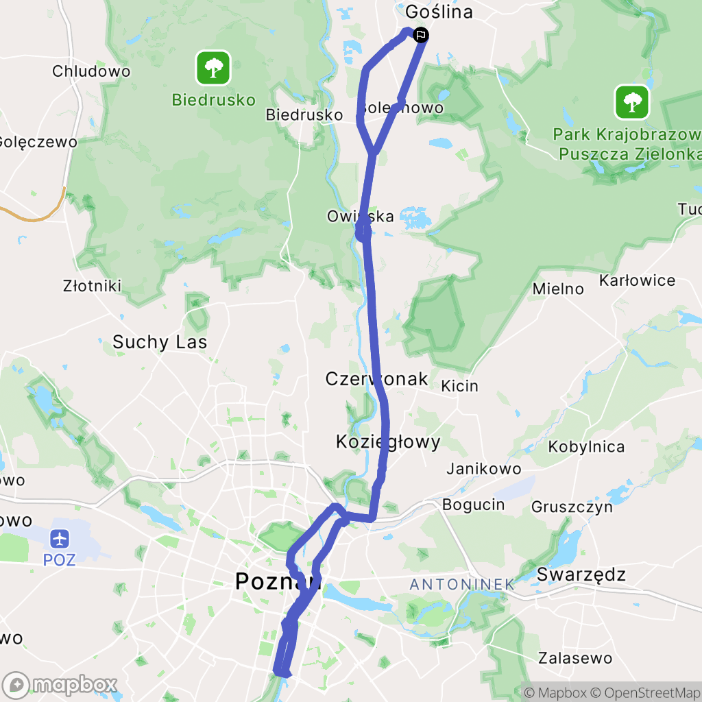 Murowana Goślina: mapa trasy - Poland