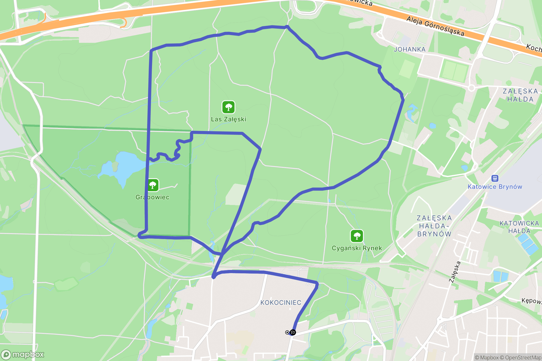 Katowice: mapa trasy - Poland