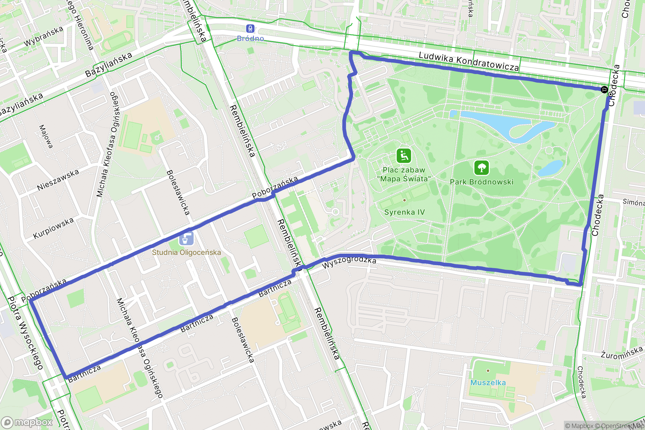 Warszawa: mapa trasy - Poland