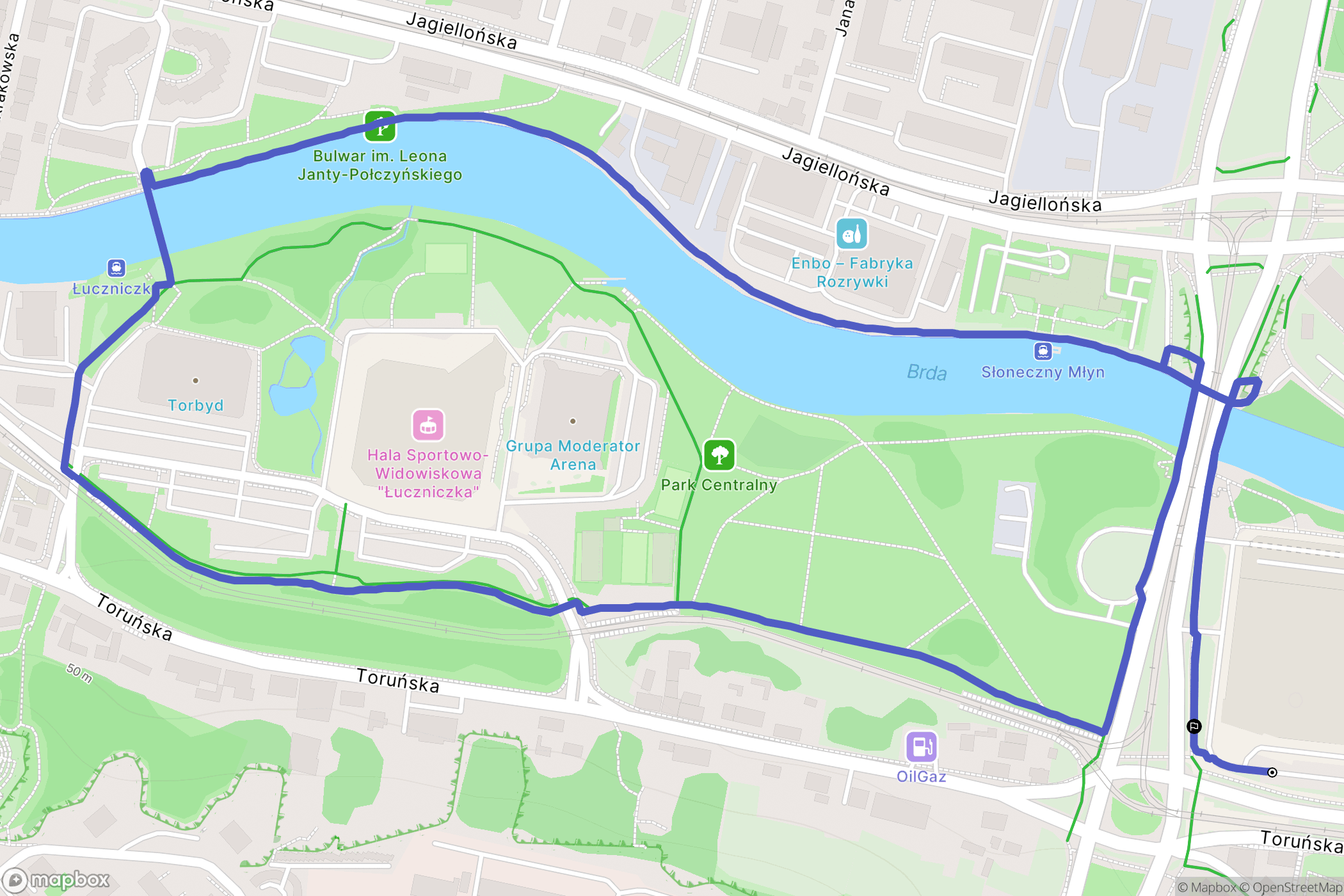 Bydgoszcz: mapa trasy - Poland