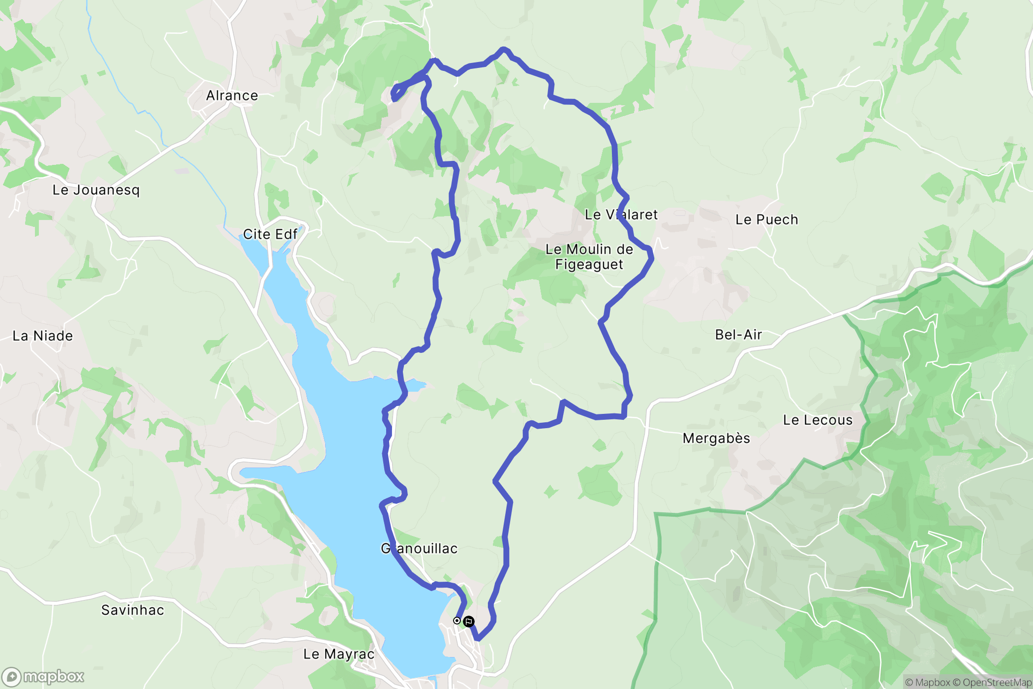 Villefranche-de-Panat : carte du parcours de randonnée - France