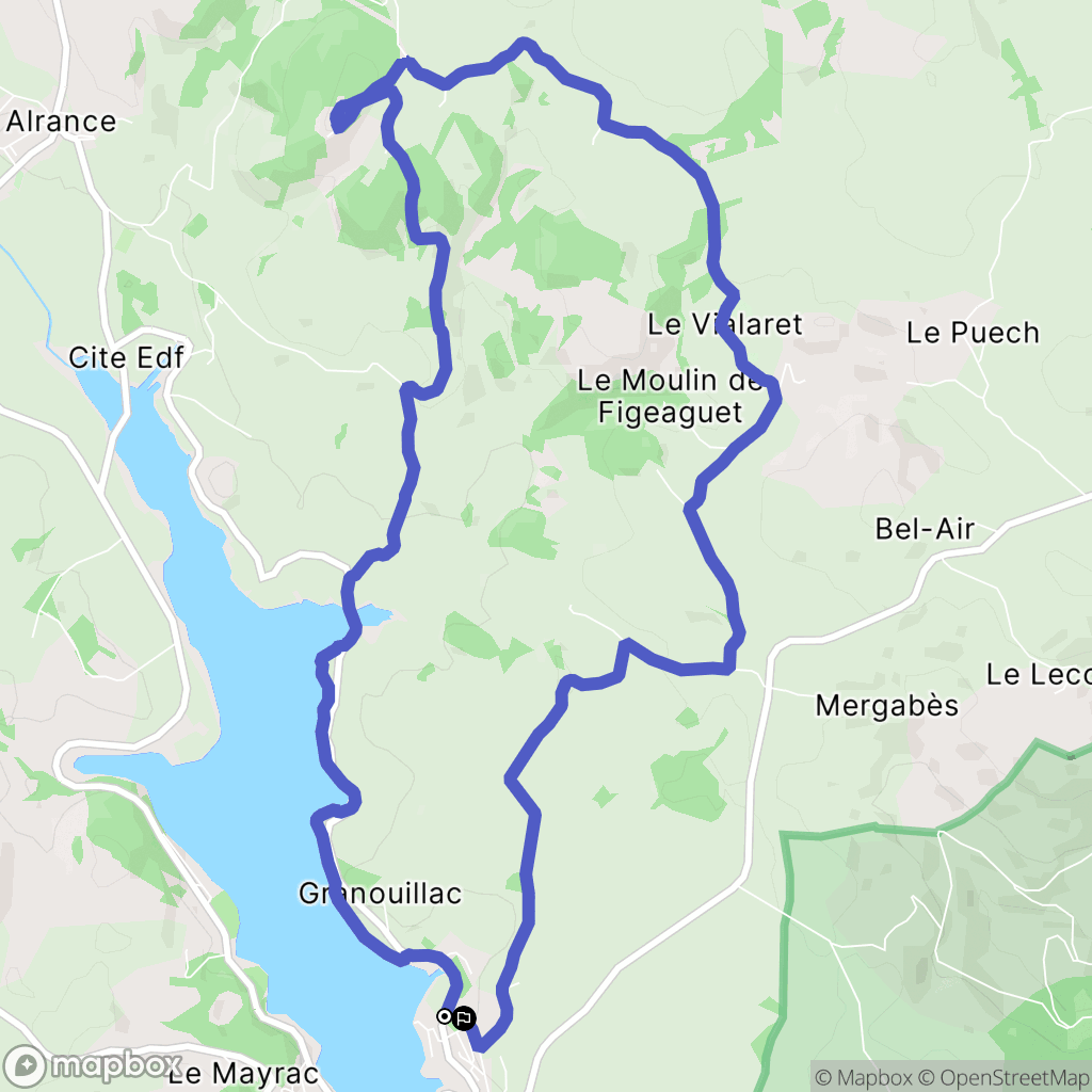 Villefranche-de-Panat : carte du parcours de randonnée - France