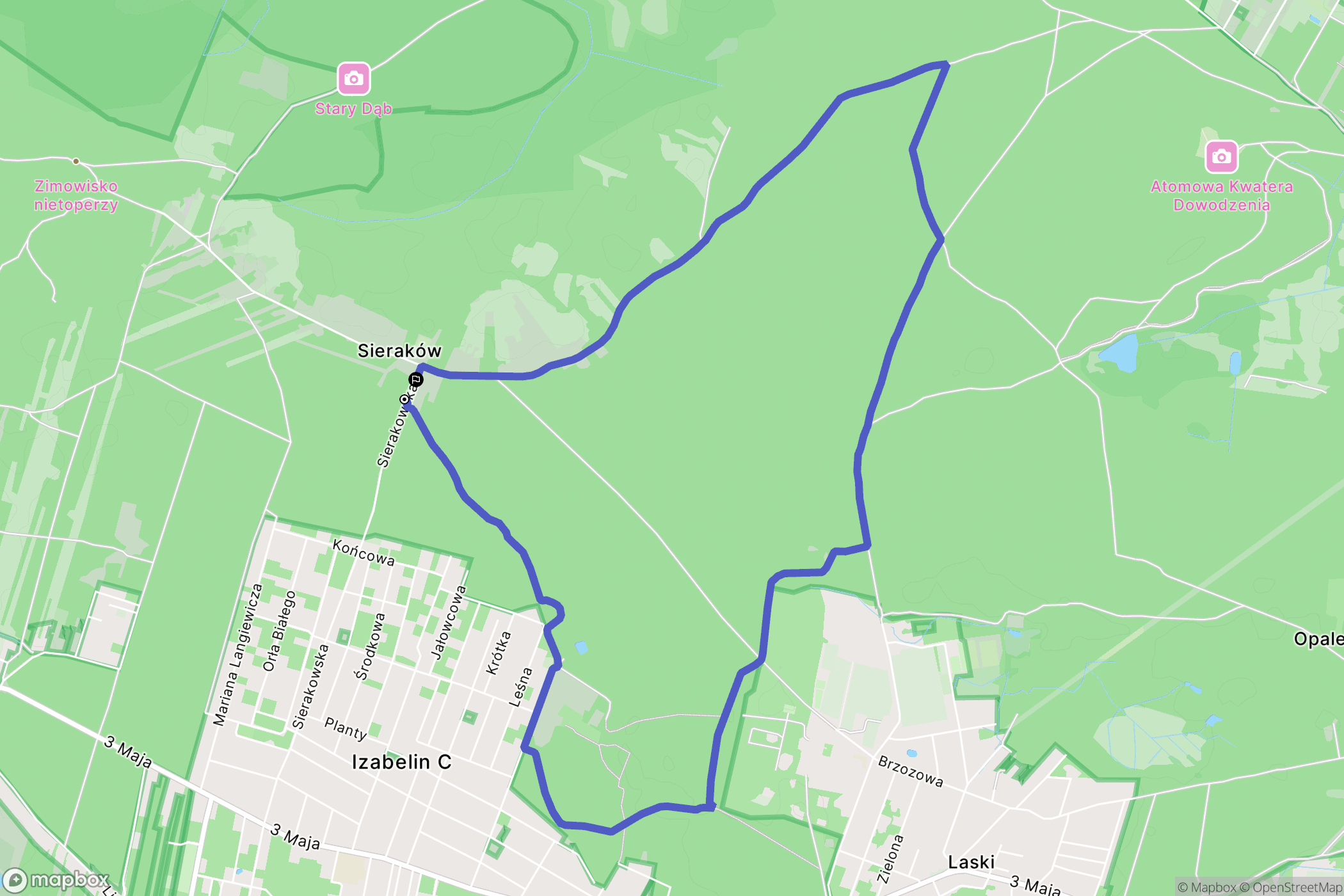 Sieraków: mapa trasy - Poland