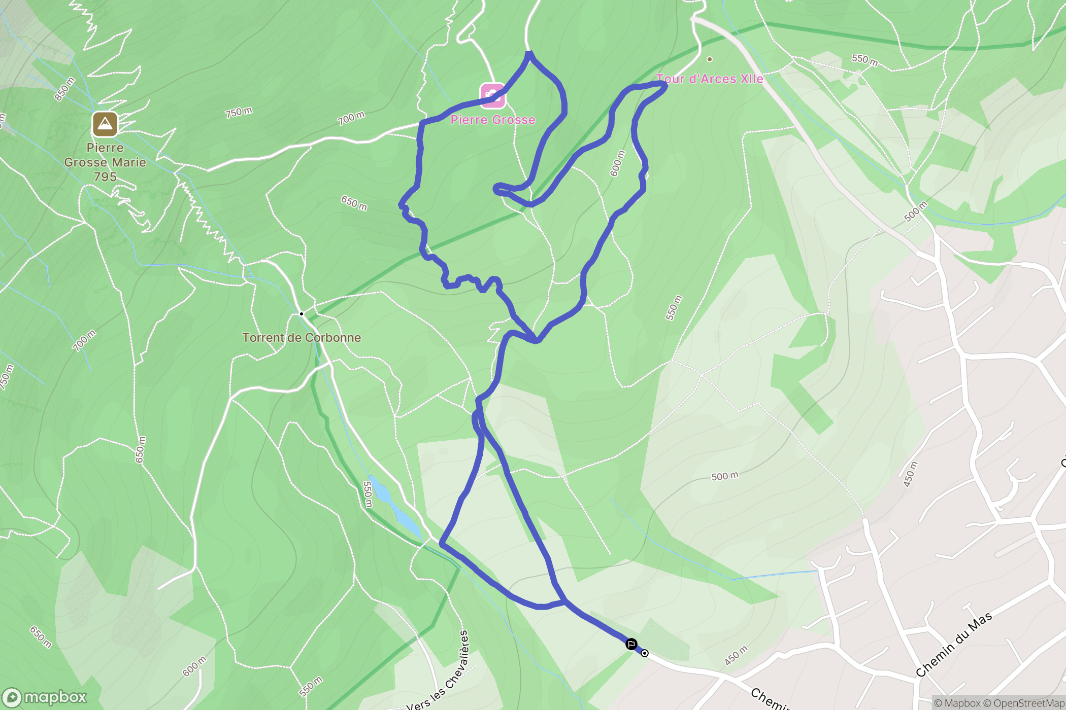 Saint-Ismier : carte du parcours de randonnée - France