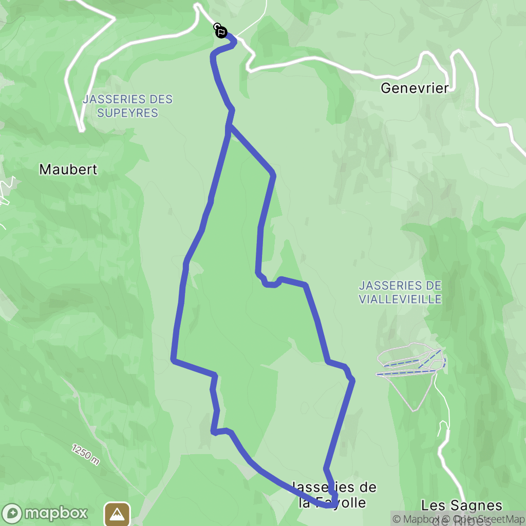 Valcivières : carte du parcours de randonnée - France