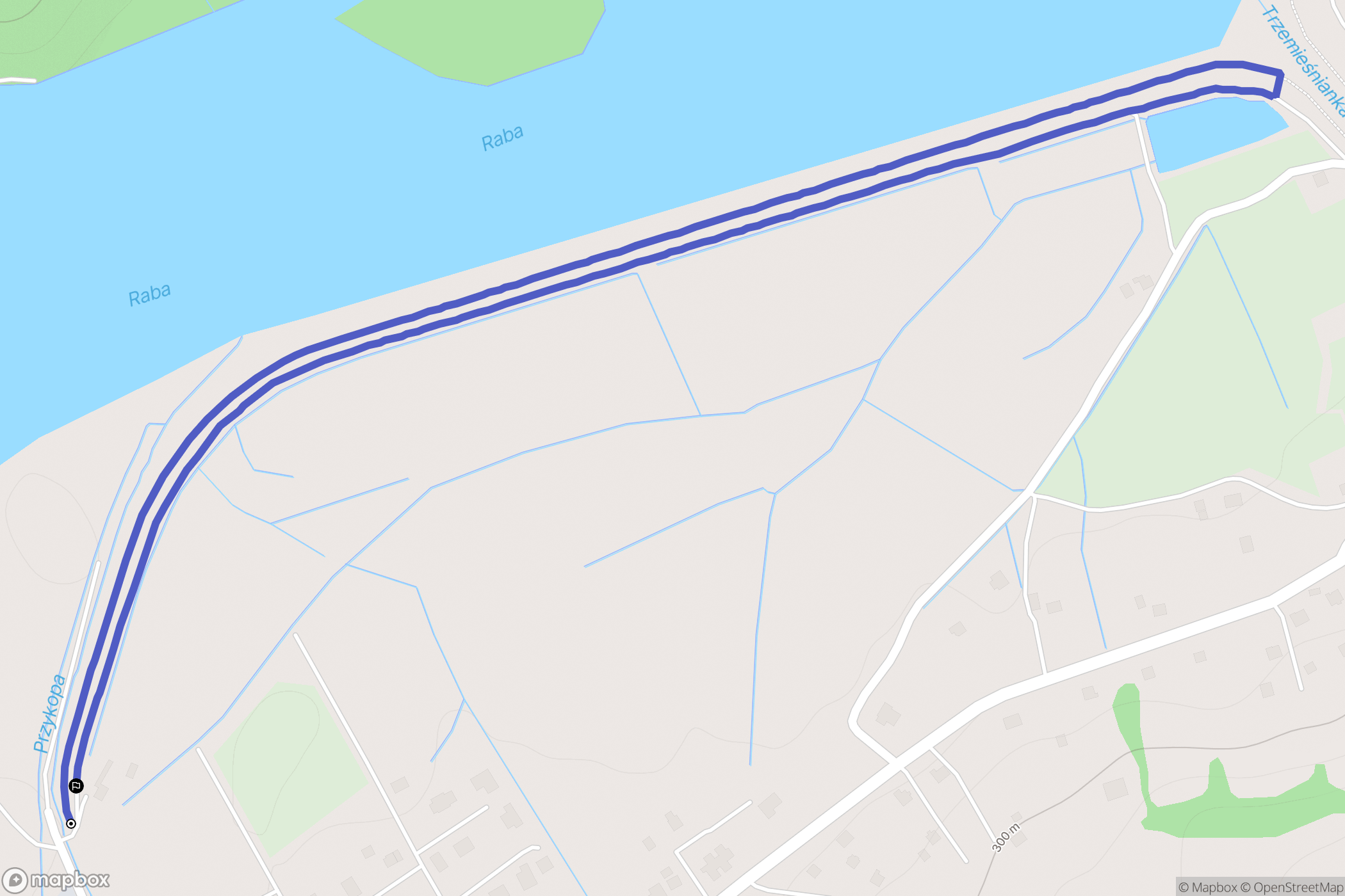Osieczany: mapa trasy - Poland