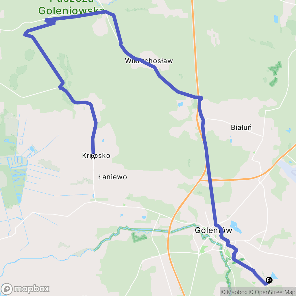 Krępsko: mapa trasy - Poland