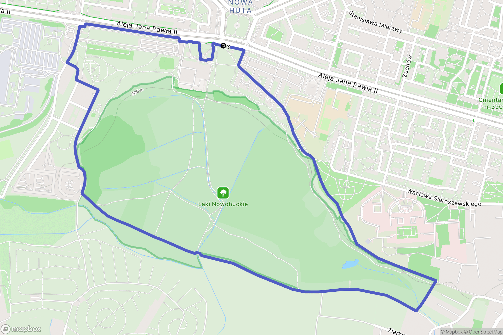 Kraków: mapa trasy - Poland