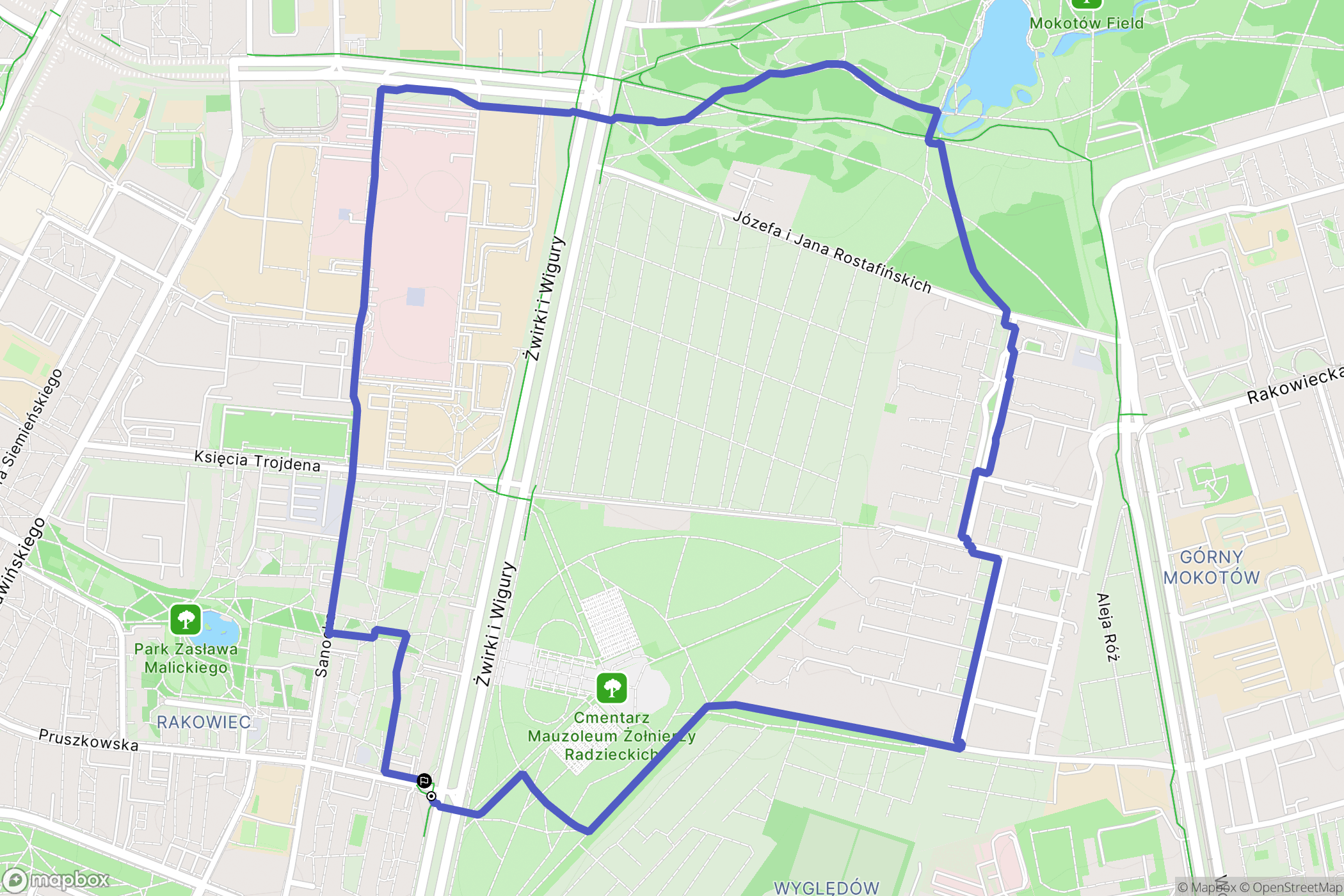 Warszawa: mapa trasy - Poland