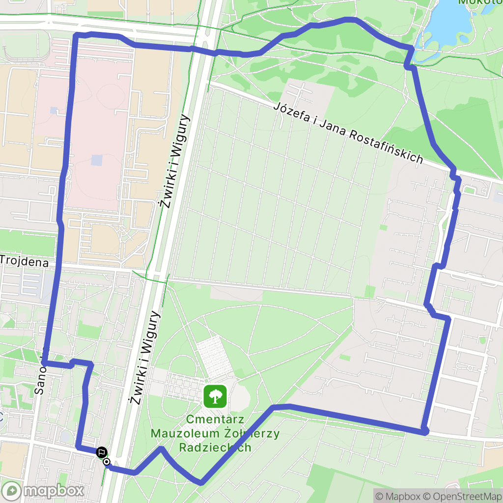 Warszawa: mapa trasy - Poland