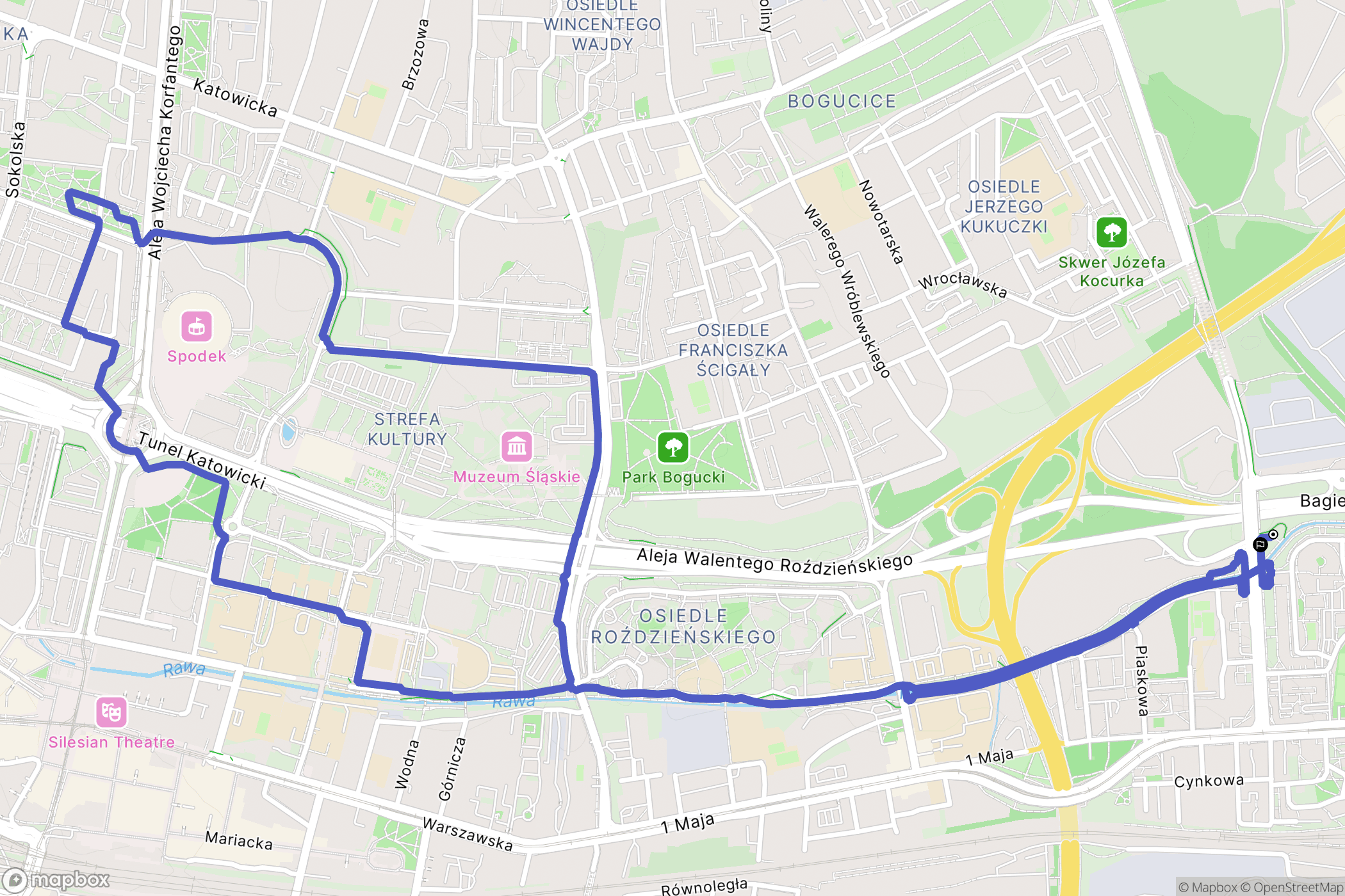 Katowice: mapa trasy - Poland