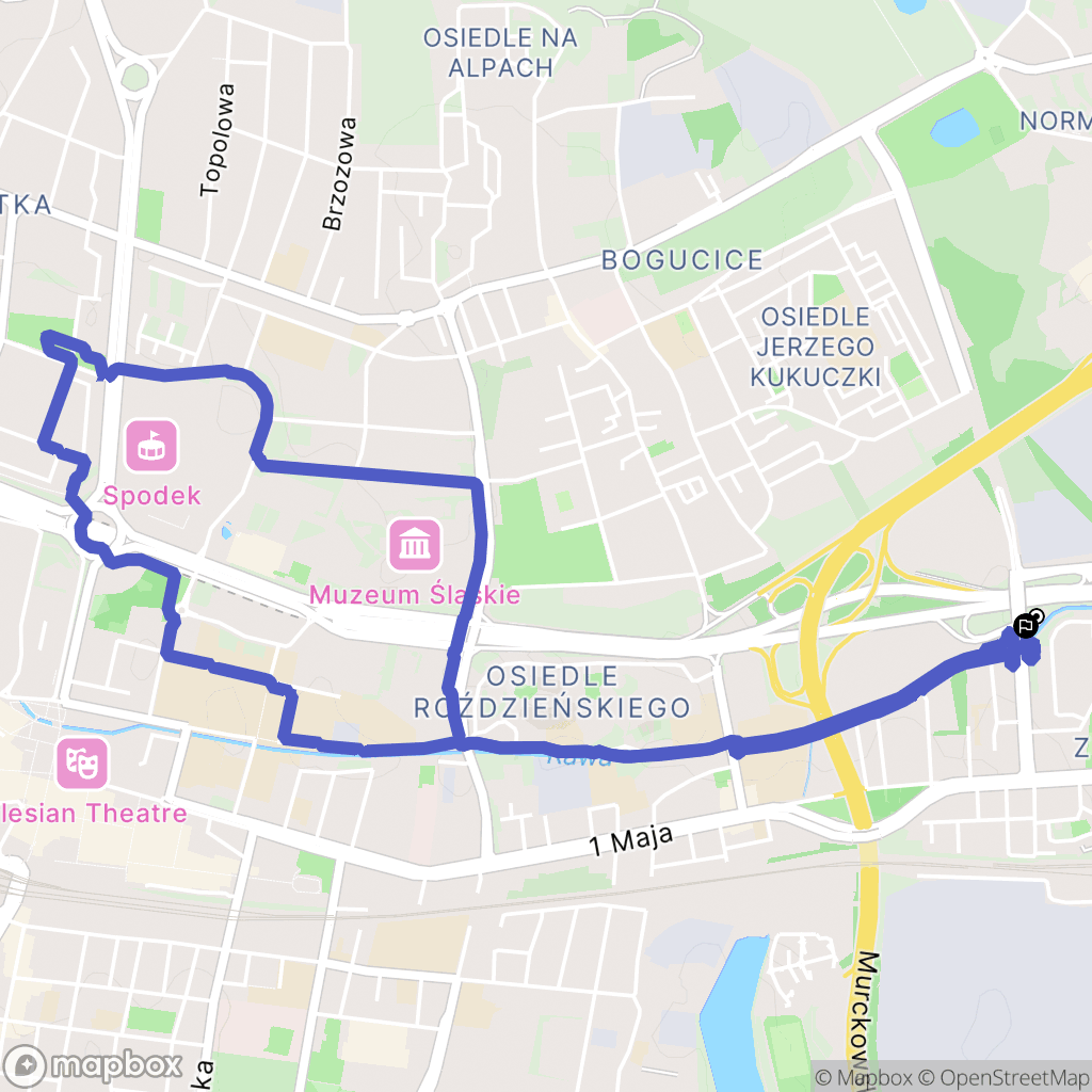 Katowice: mapa trasy - Poland
