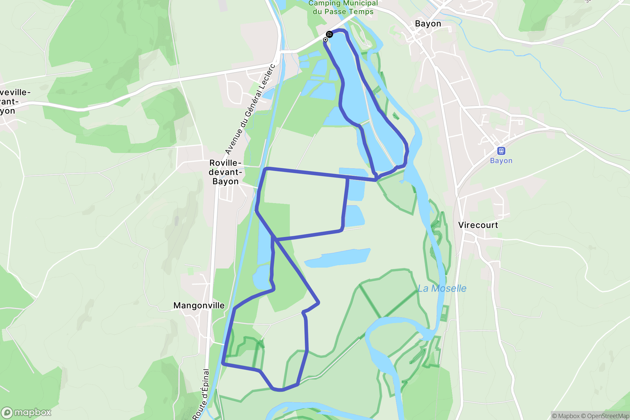 Bayon : carte du parcours de randonnée - France