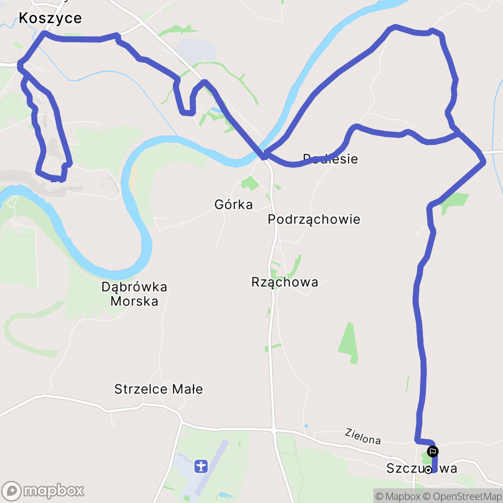 Szczurowa: mapa trasy - Poland