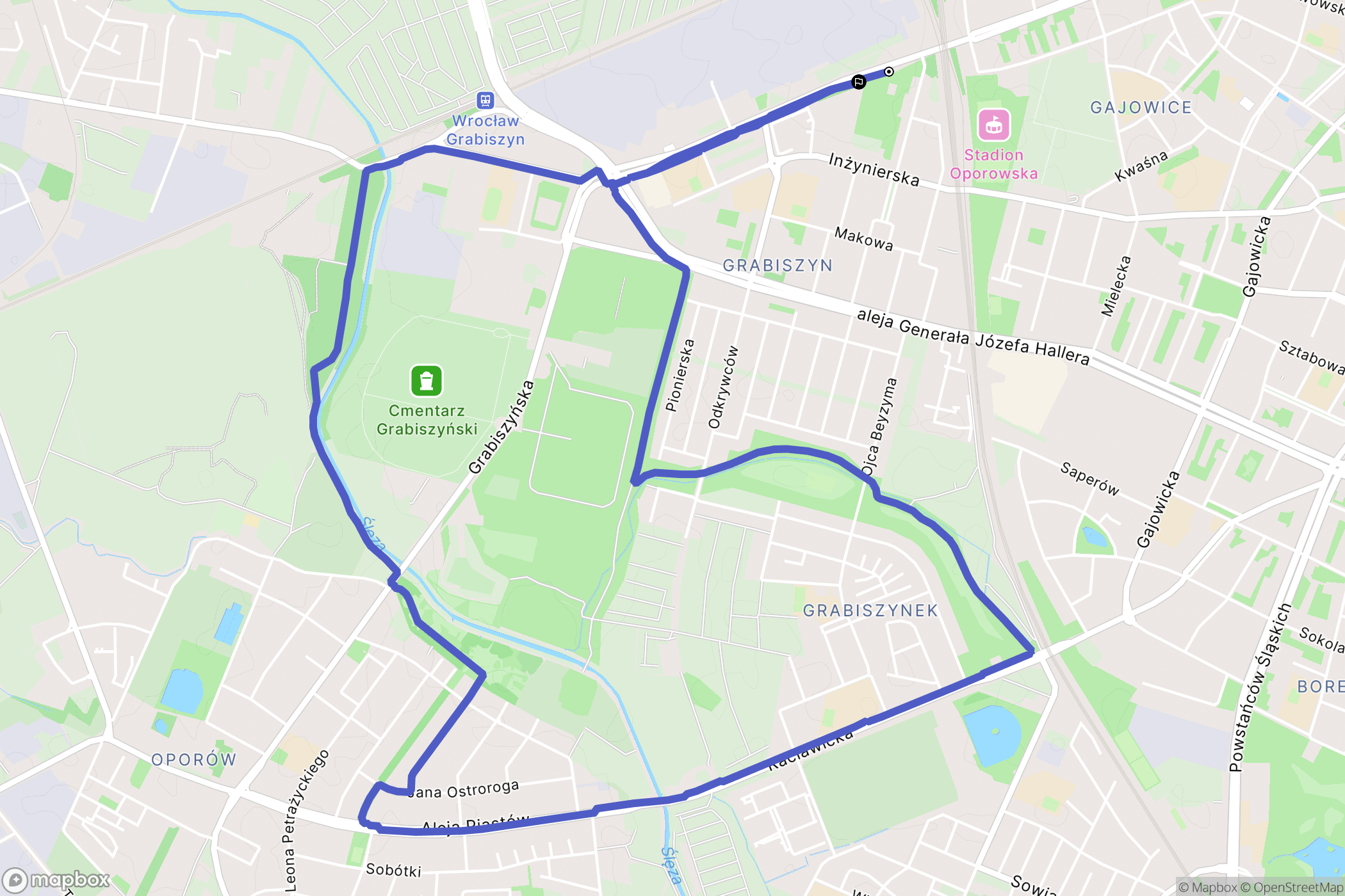 Wrocław: mapa trasy - Poland