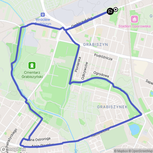 Wrocław: mapa trasy - Poland
