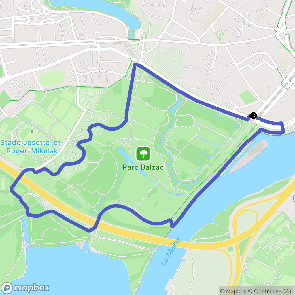 Angers : carte du parcours de randonnée - France