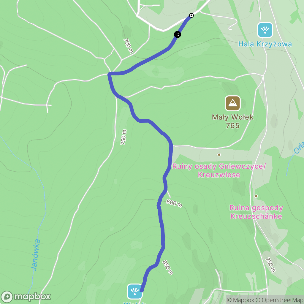 Mniszków: mapa trasy - Poland