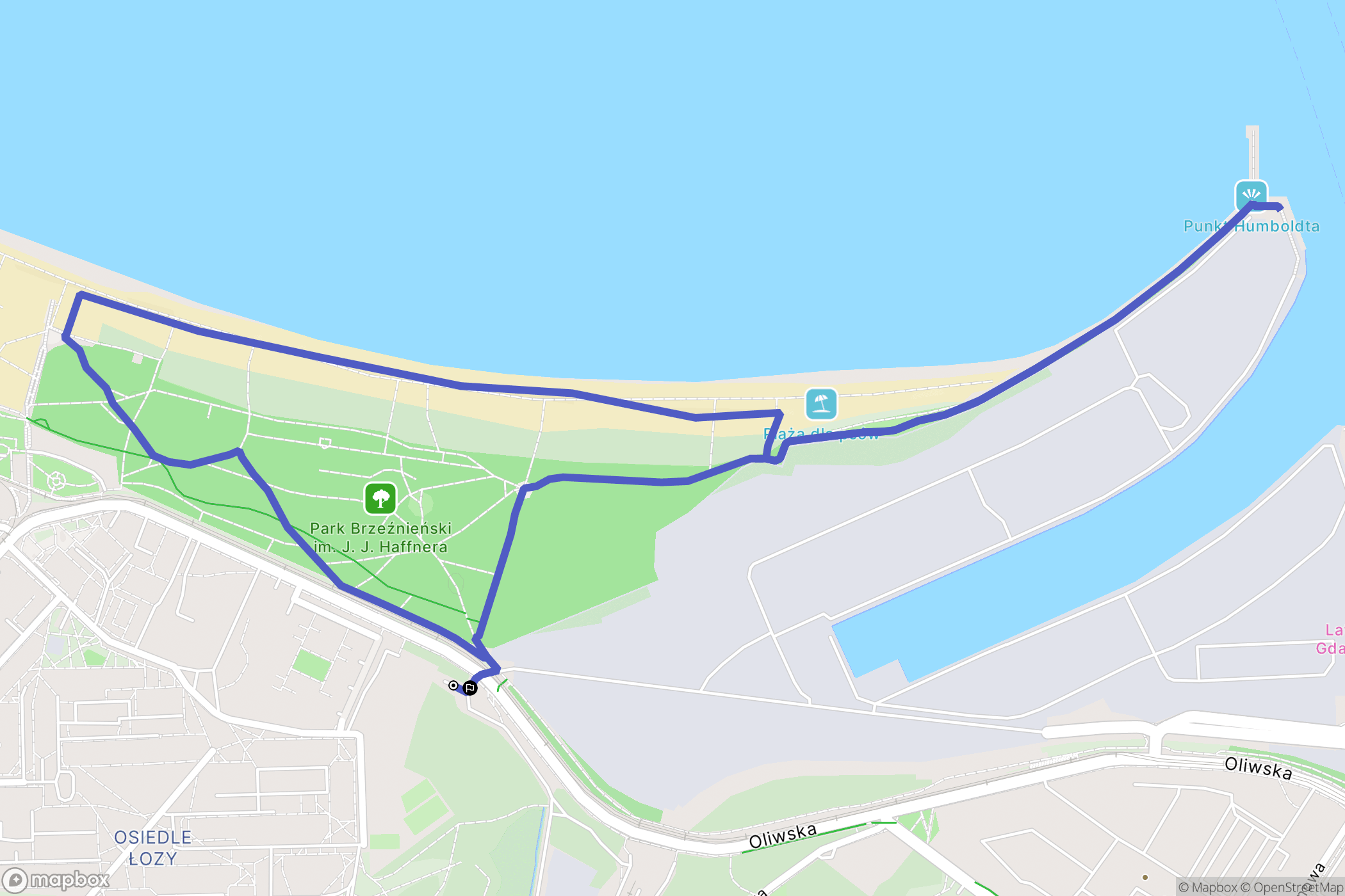 Gdańsk: mapa trasy - Poland