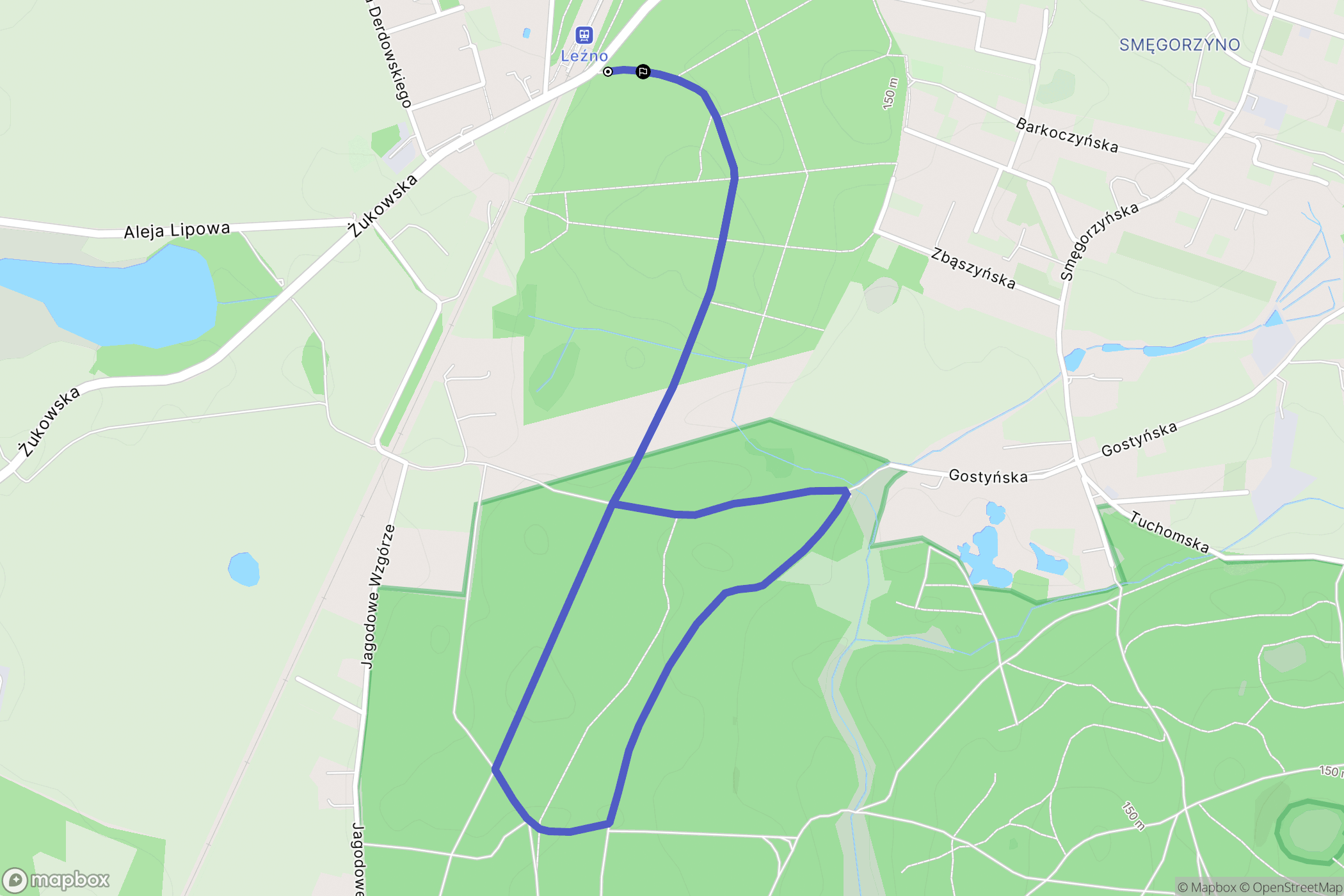 Leźno: mapa trasy - Poland