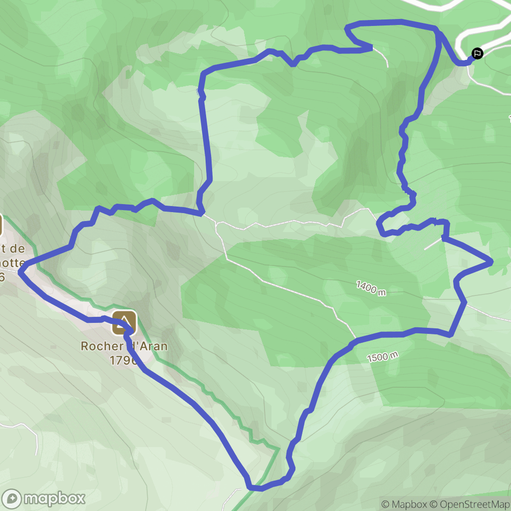 Bielle : carte du parcours de randonnée - France