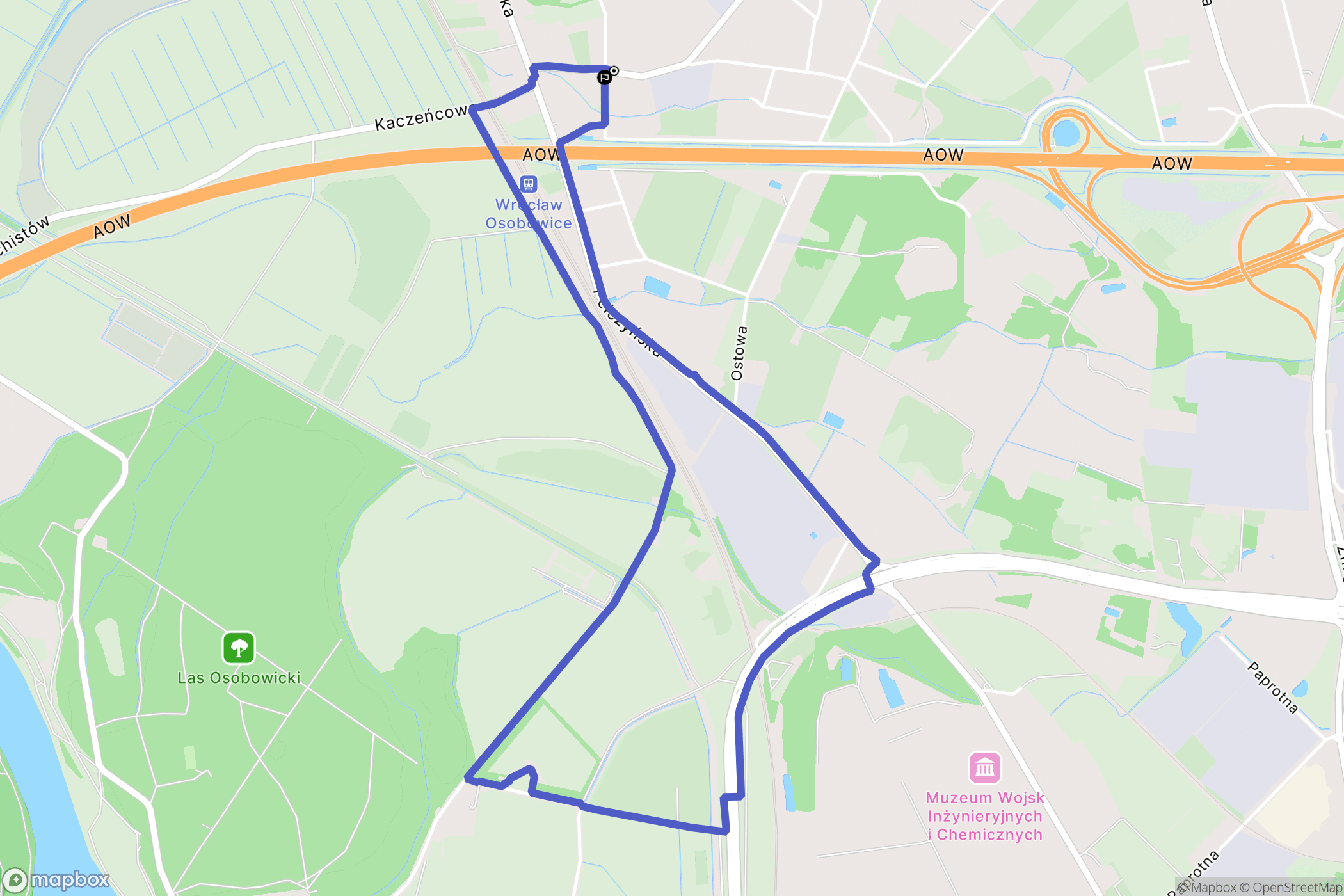 Wrocław: mapa trasy - Poland