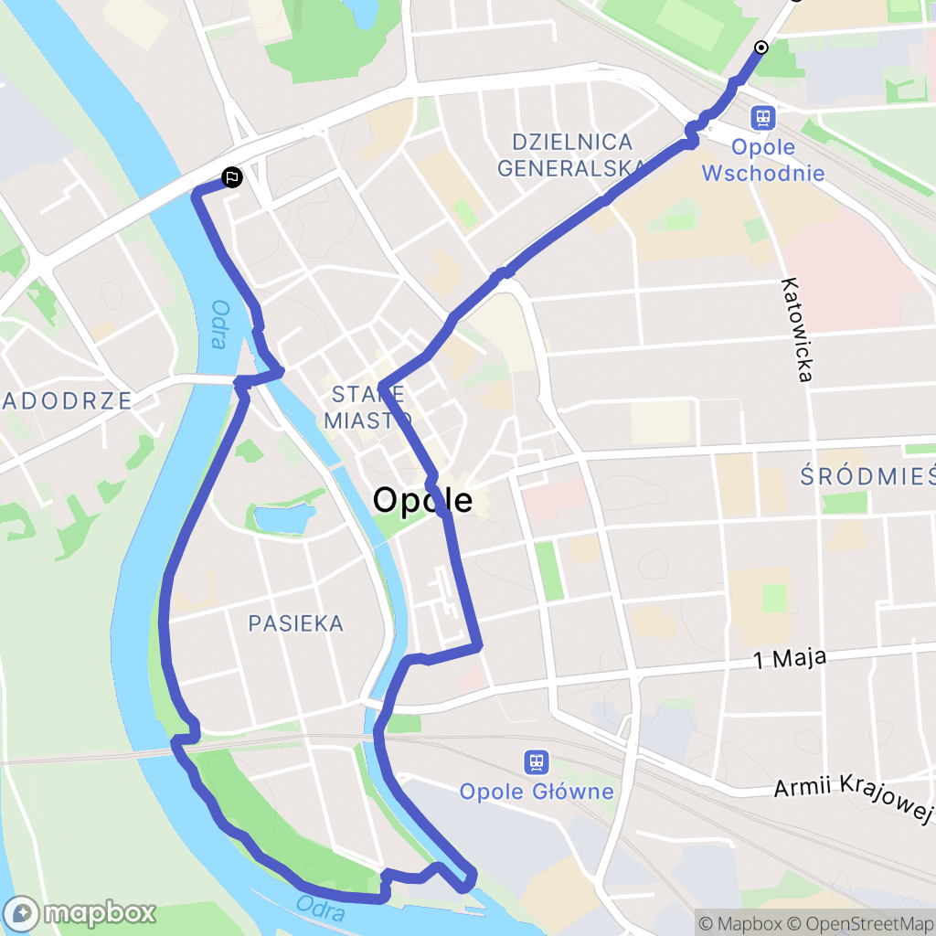 Opole: mapa trasy - Poland