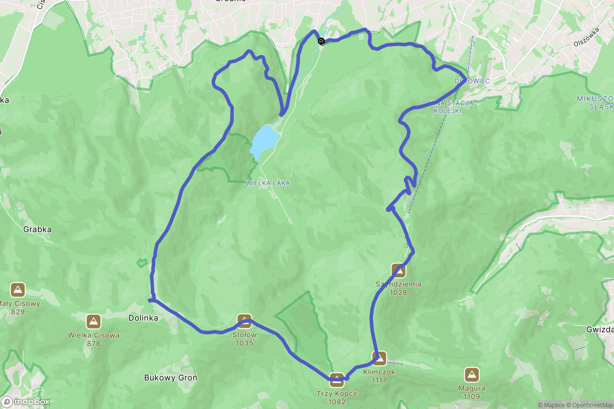 Bielsko-Biała: mapa trasy - Poland