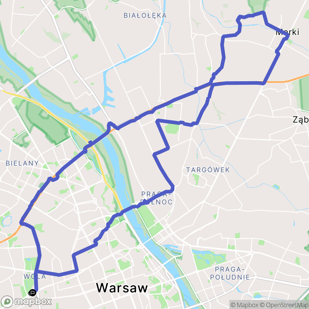 Warszawa: mapa trasy - Poland