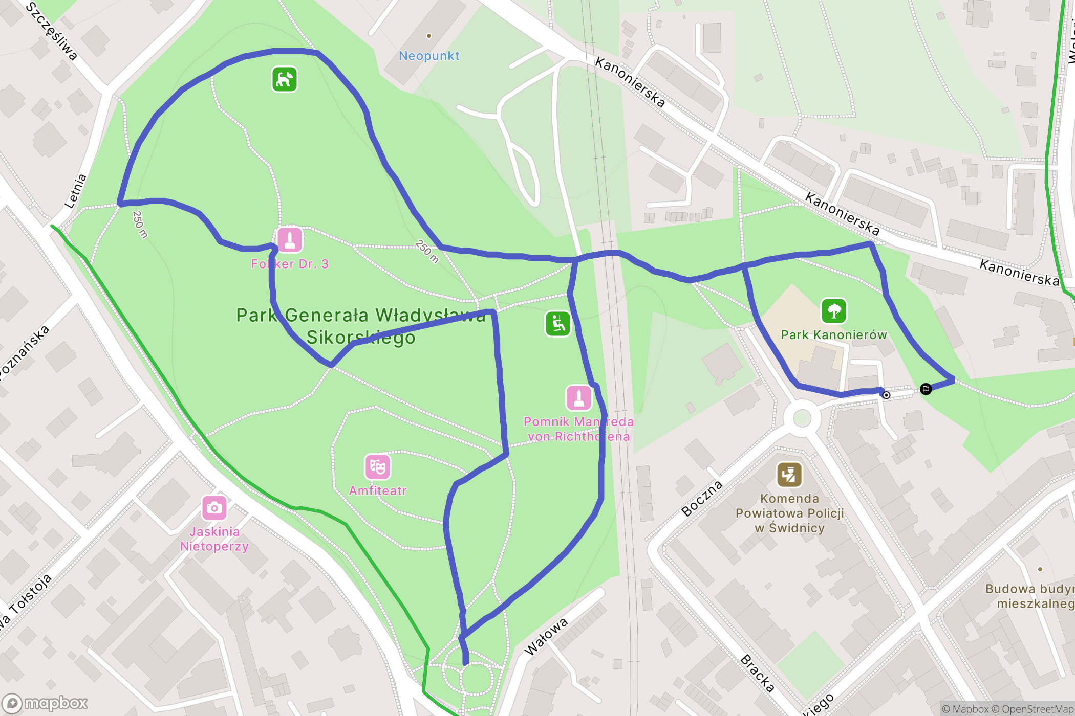 Świdnica: mapa trasy - Poland