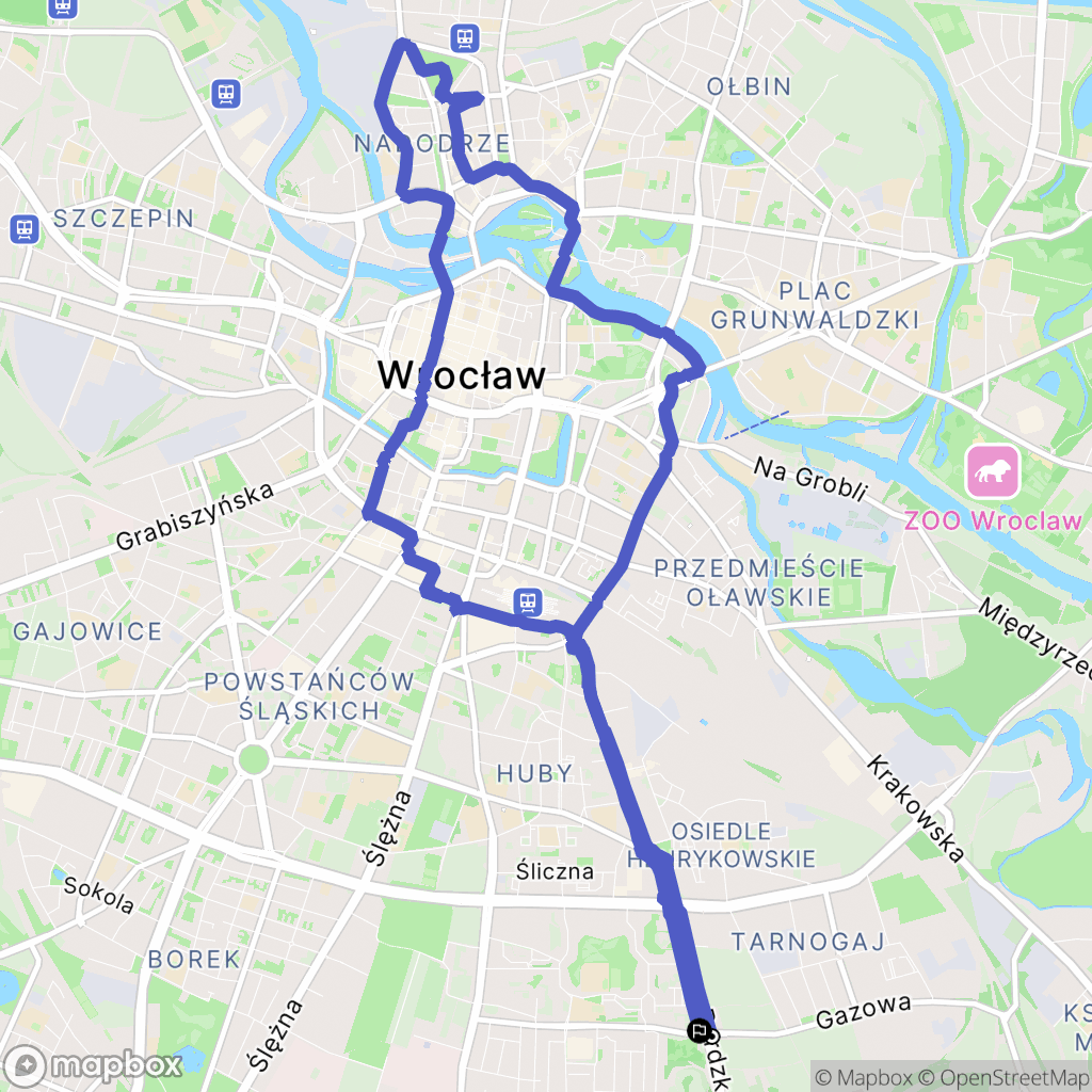 Wrocław: mapa trasy - Poland