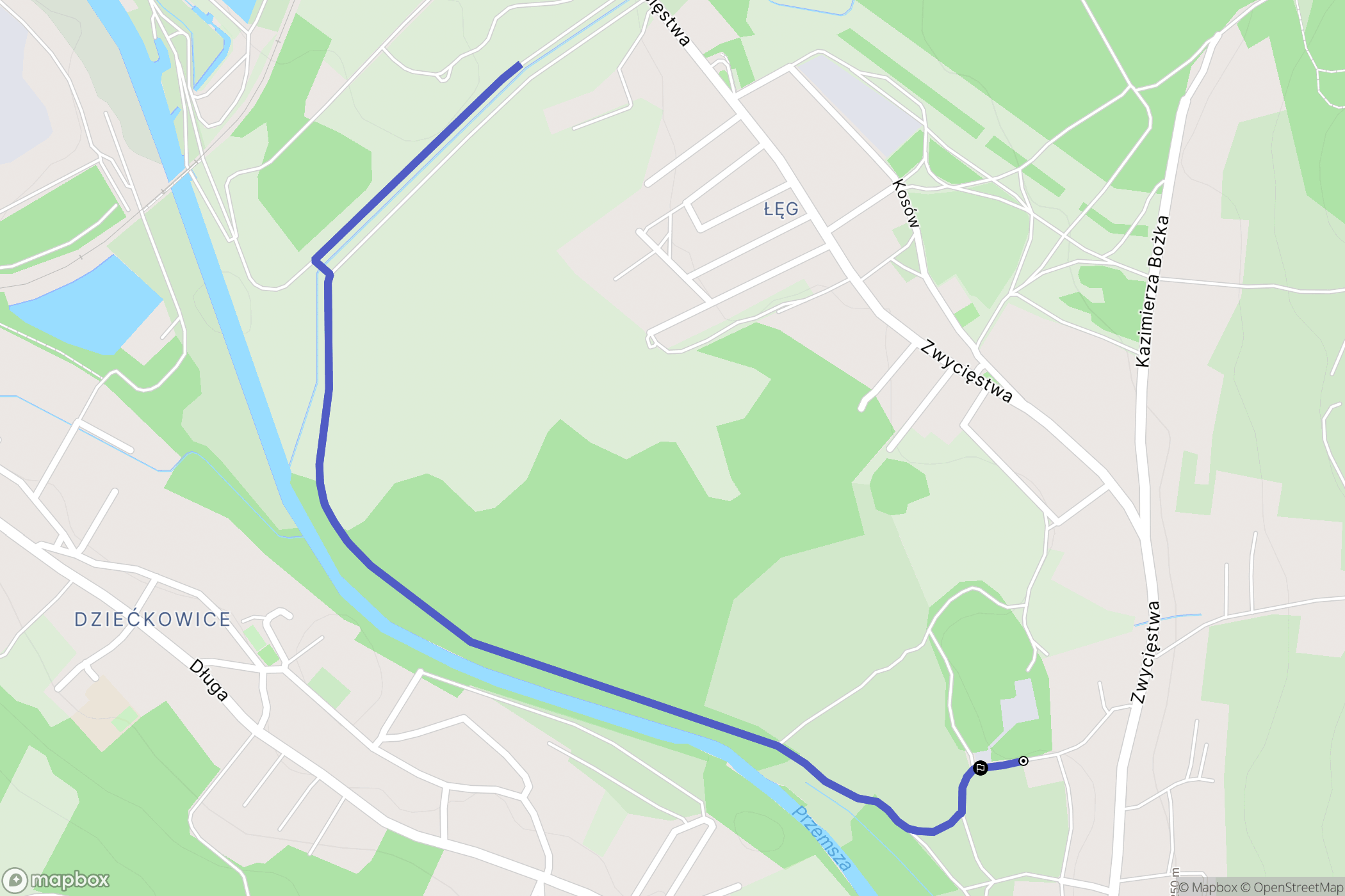 Jaworzno: mapa trasy - Poland