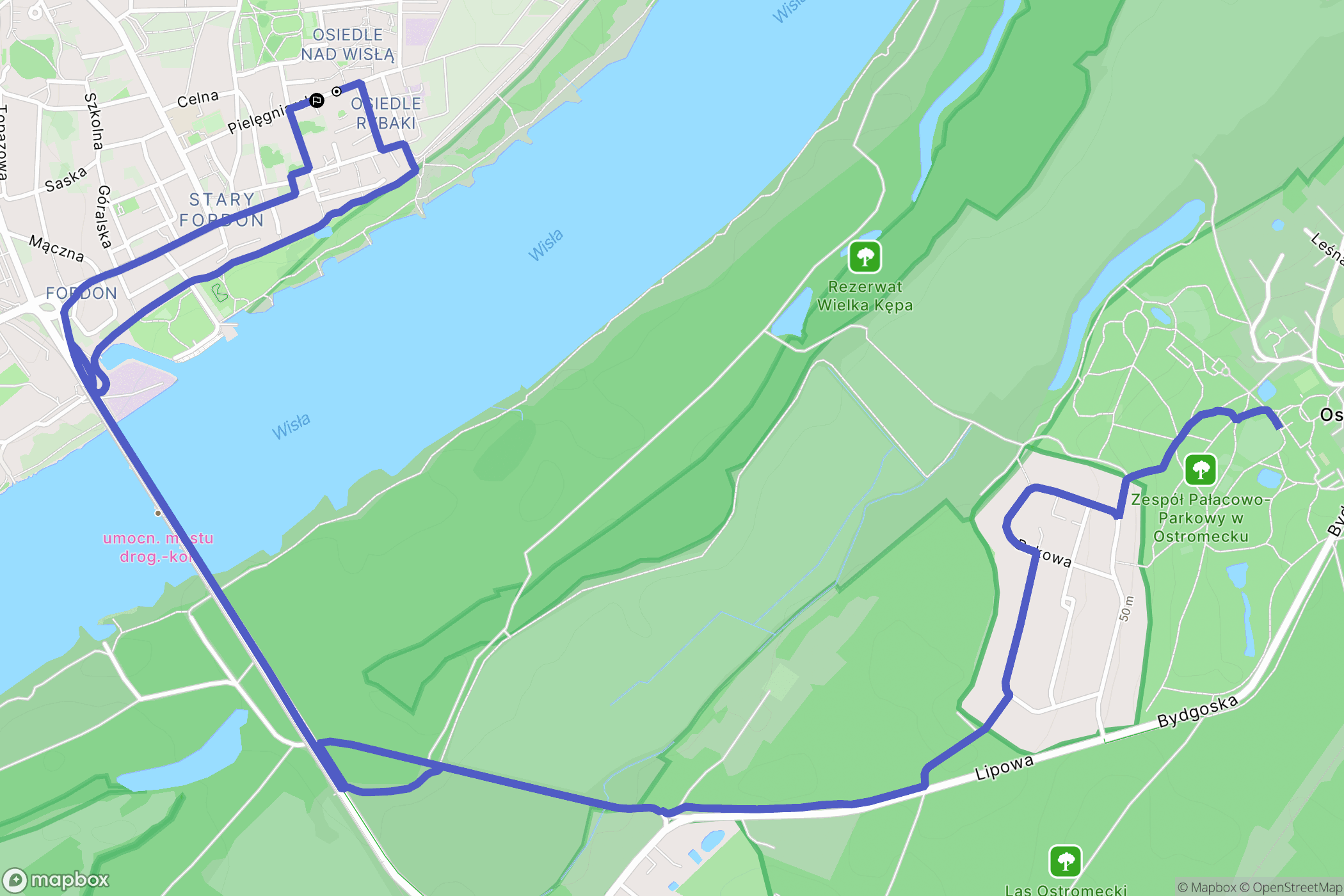 Bydgoszcz: mapa trasy - Poland