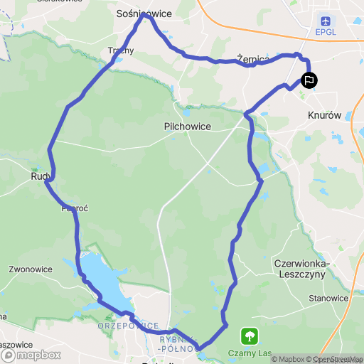 Knurów: mapa trasy - Poland