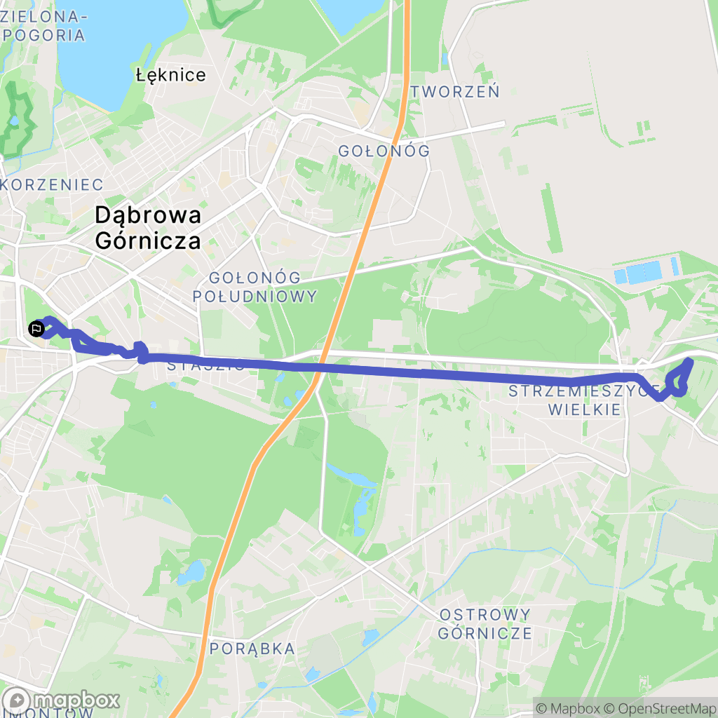 Dąbrowa Górnicza: mapa trasy - Poland