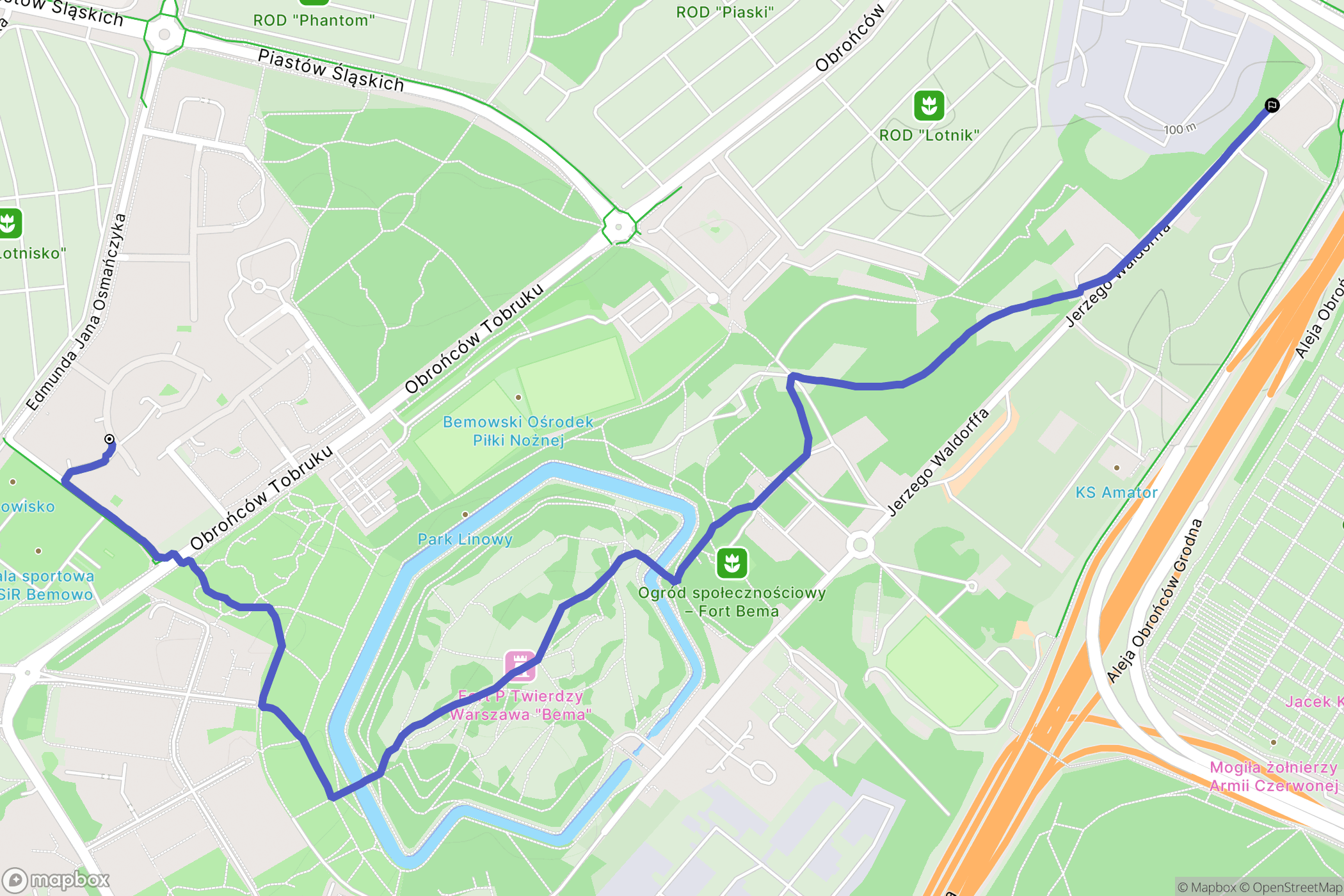 Warszawa: mapa trasy - Poland
