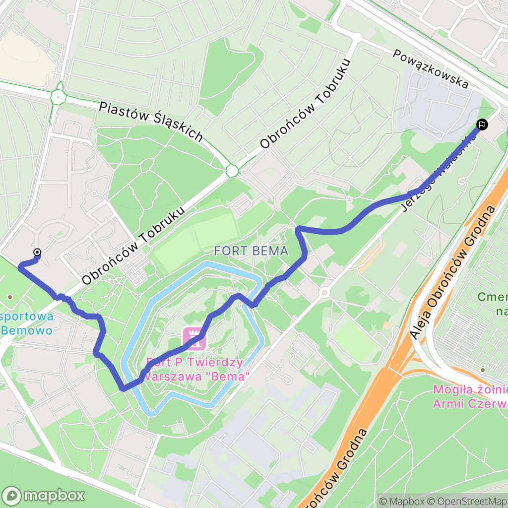 Warszawa: mapa trasy - Poland