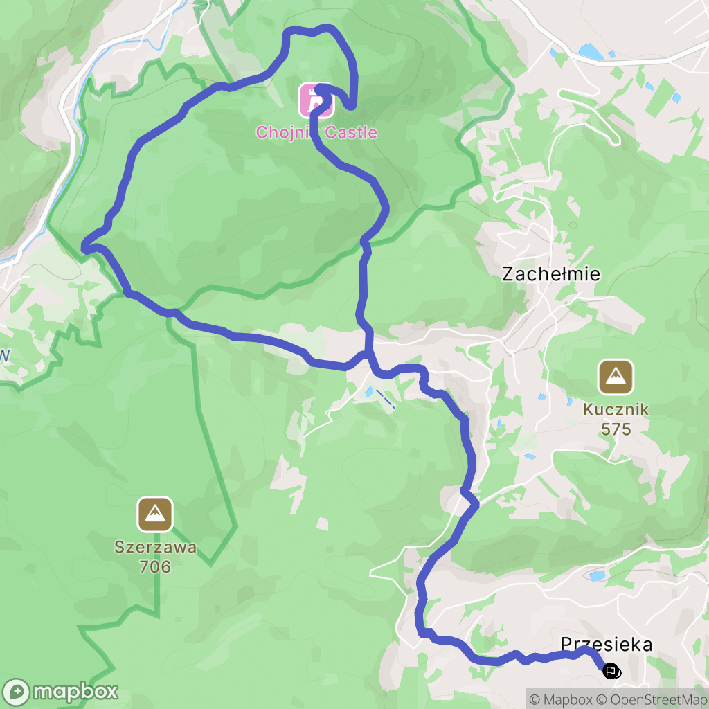 Przesieka: mapa trasy - Poland