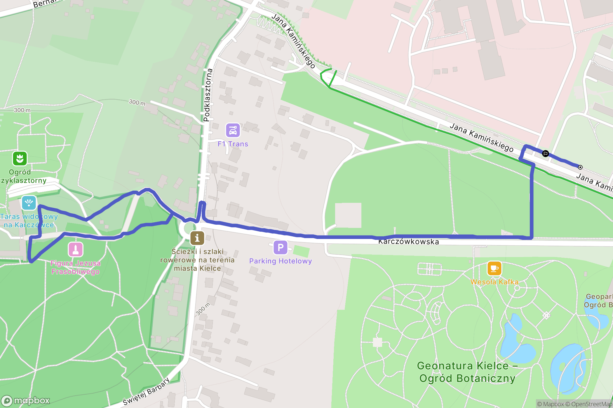 Kielce: mapa trasy - Poland