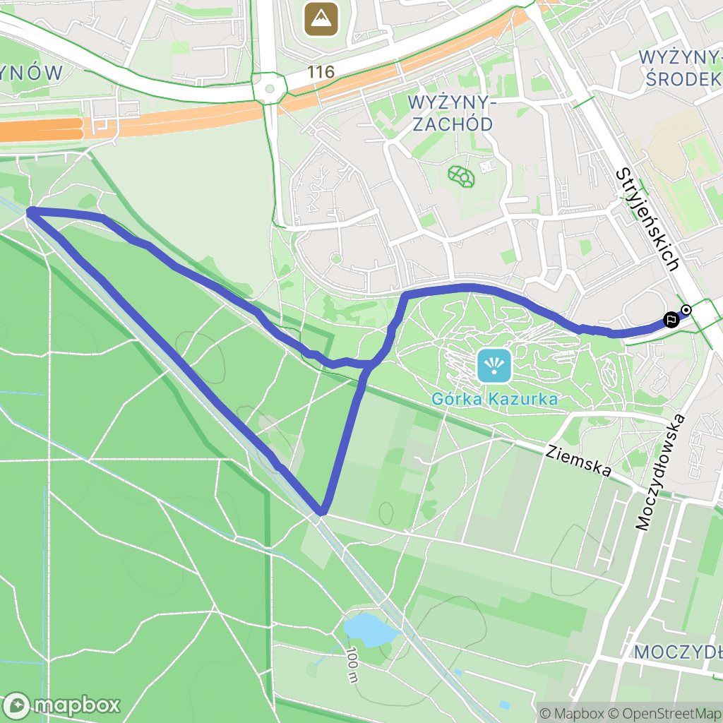 Warszawa: mapa trasy - Poland