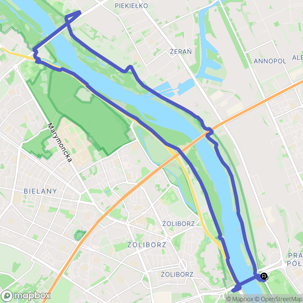 Warszawa: mapa trasy - Poland