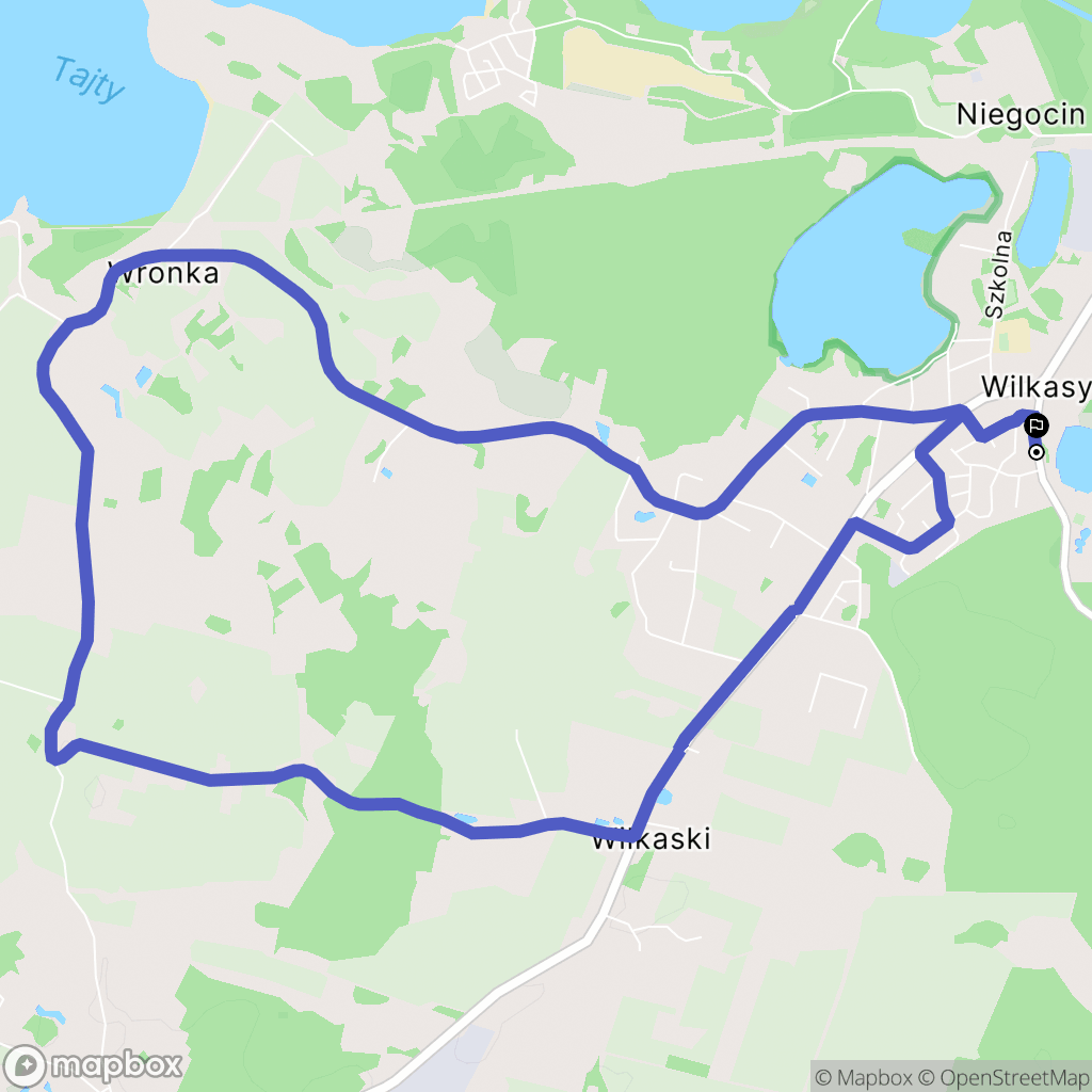 Wilkasy: mapa trasy - Poland