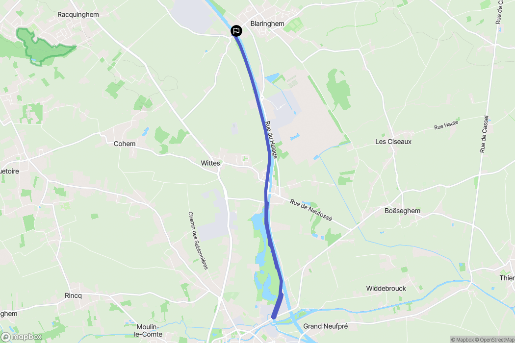 Blaringhem : carte du parcours de randonnée - France