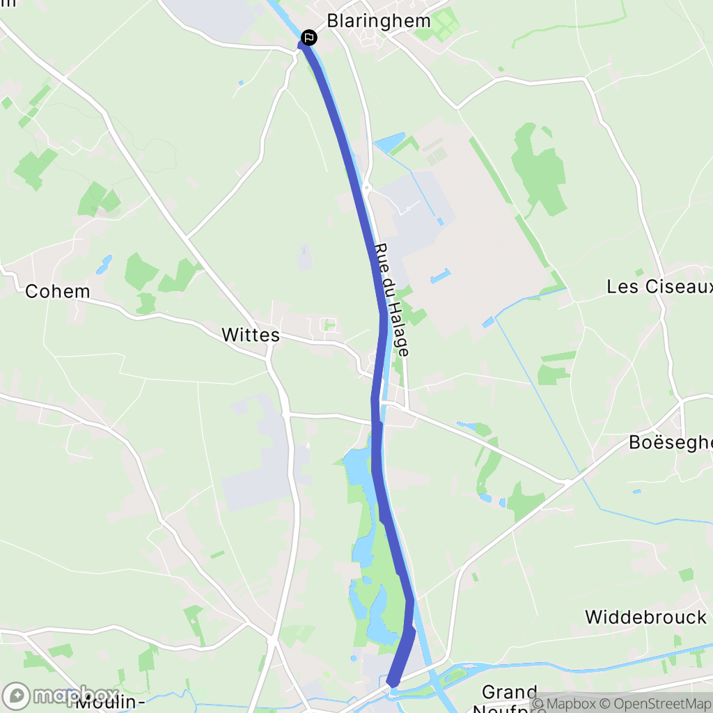 Blaringhem : carte du parcours de randonnée - France