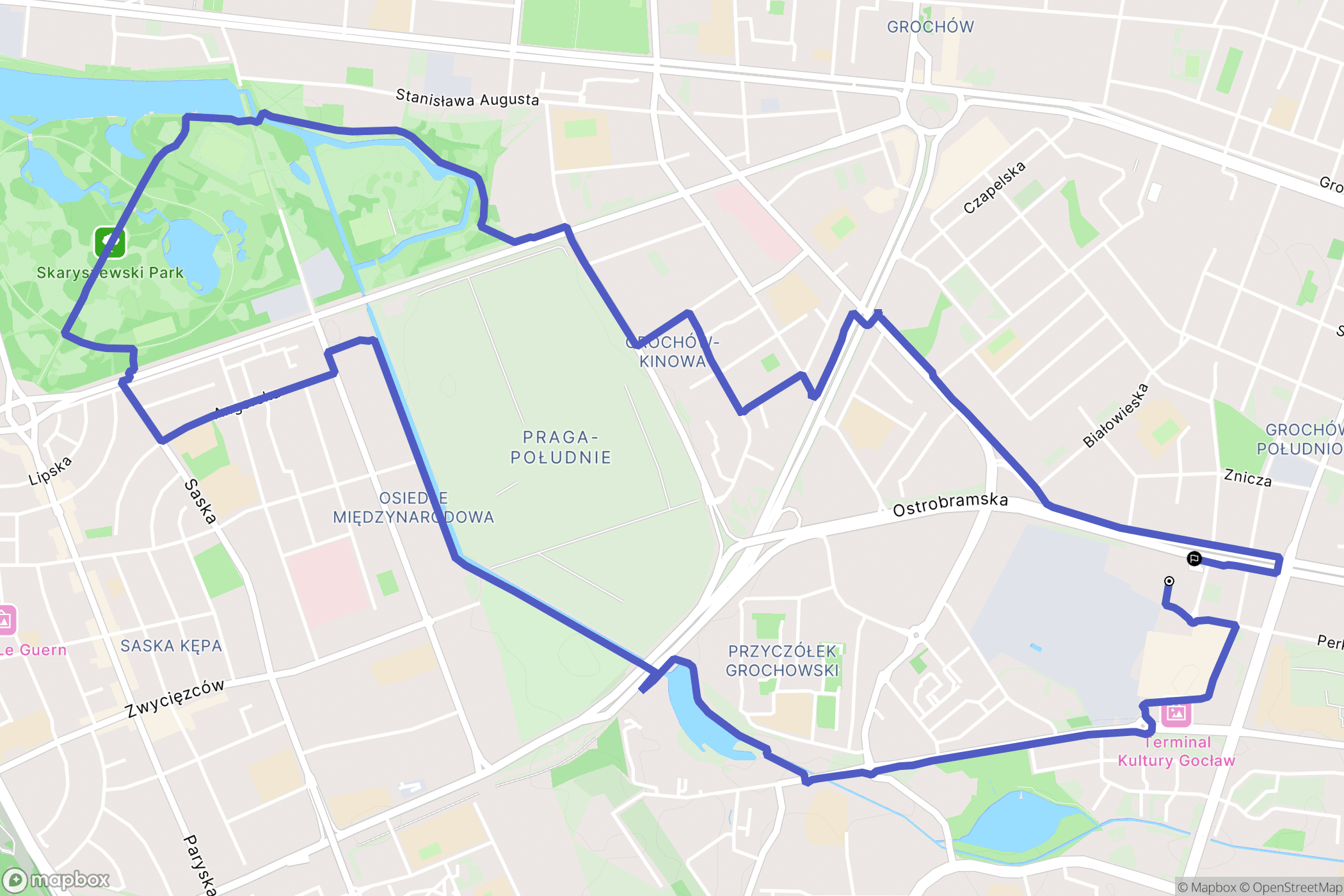 Warszawa: mapa trasy - Poland