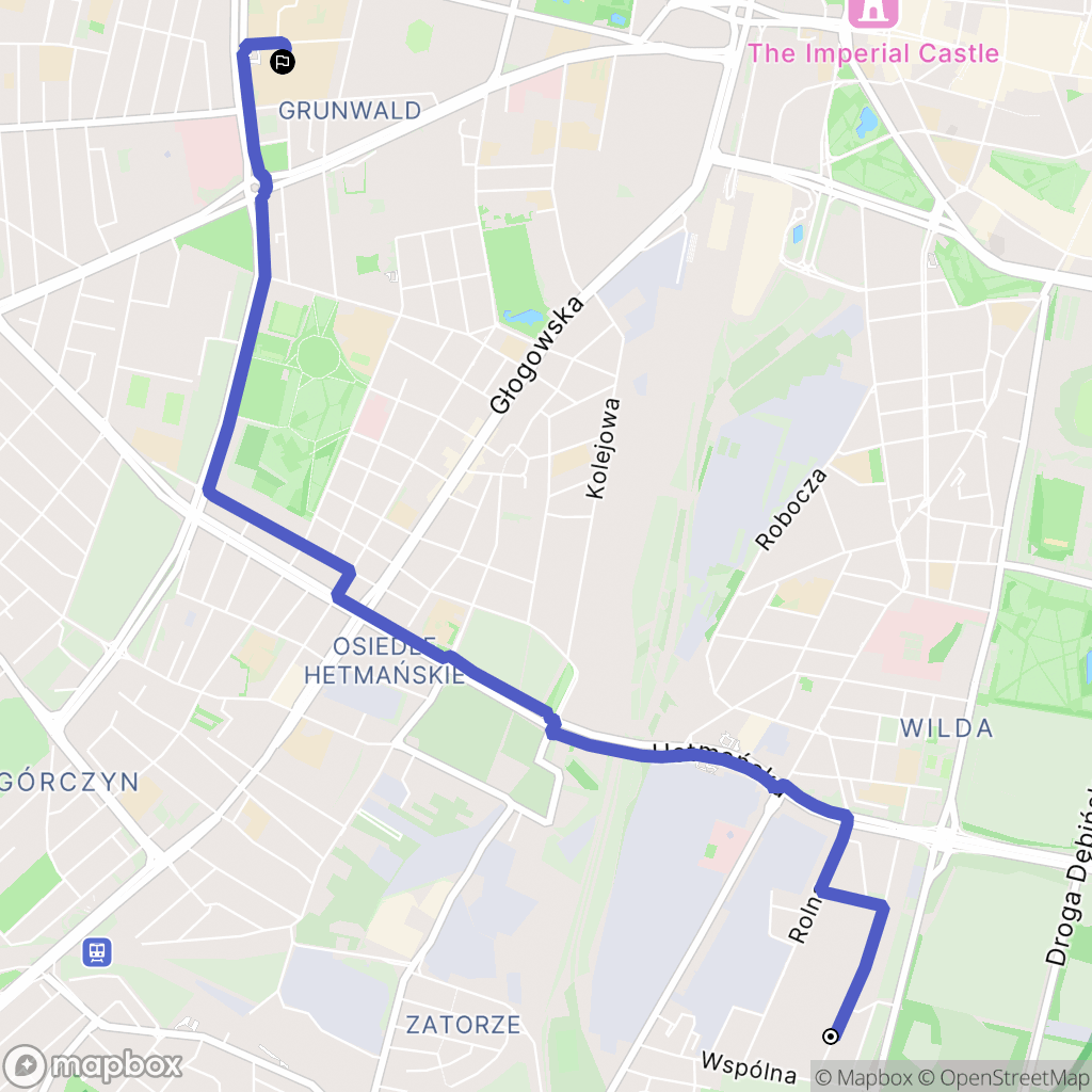 Poznań: mapa trasy - Poland