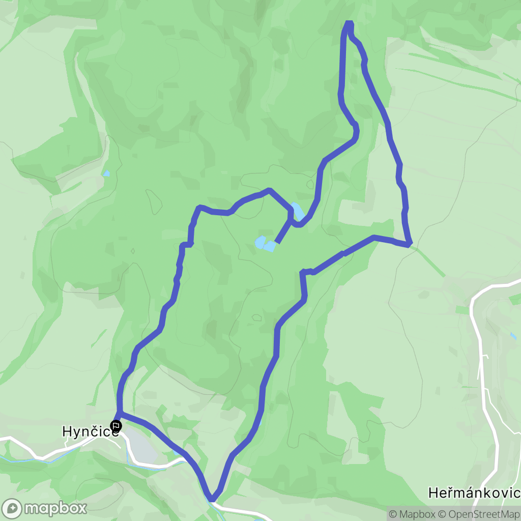 Hynčice: mapa trasy - Czechia